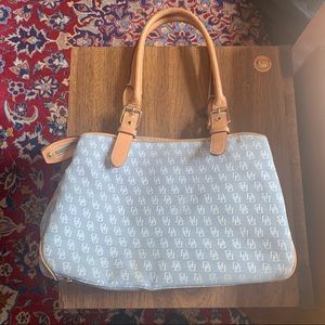 Dooney & Bourke Grey Canvas Monogram Shoulder Bag